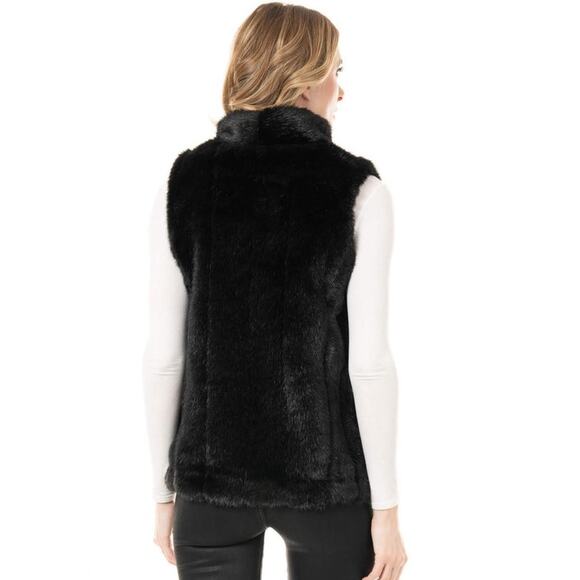 Fabulous furs Black Mink Faux Fur Hook Vest size 2 XL - Picture 2 of 16